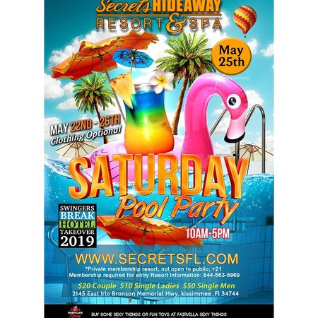 Saturday Pool Party 10am - 5pm - Swingers Break